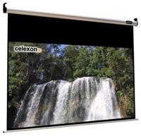 Celexon HomeCinema Line Motor Leinwand 240x135cm 16:9,  Gain 1.2, schwarze Rückseite, schwarzer Rand