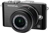 Olympus PEN E-PL3 1442 Kit schwarz/schwarz  ,