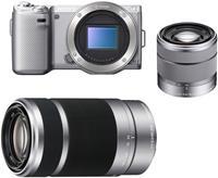 Sony Alpha NEX-5NYS 18-55mm + 55-210mm Kit silber  ,