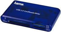 Hama 35 in 1 Kartenleser USB2.0 blau Hot Swapping, Stromversorgung über USB-Port, bis zu 480 Mbit/s, für Windows ME/2000/XP/Vista/7 und Mac OS 10.x