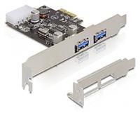 DeLOCK USB3.0 PCIe Adapter 2fach USB3.0, 2x extern, abwärtskompatibel zu USB2.0 und USB1.1, unterstützt PCI Express 2.0