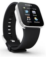 Sony SmartWatch schwarz für Sony Ericsson/Sony Smartphones mit Android 2.0 und höher, OLED- Multitouch-Touchscreen, Bluetooth 3.0, IP54-zertifiziert, Vibrationsalarm, Beschleunigungssensor, inkl. Armband