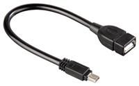 Hama USB-Adapterkabel 10cm,  mini-B-Stecker auf A-Buchse