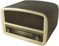 Soundmaster NR 518 braun,  2x 50W, CD-RW, Plattenspieler, MP3, UKW/MW Tuner, USB, AUX-In, Line-Out, Fernbedienung