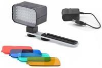 Praktica Videoleuchte VL35 3W LED, 46º Ausleuchtwinkel, ca. 180 min Leuchtdauer pro Akkuladung, 3200K / 5200 Farbtemperatur, inkl. USB-Netzadapter