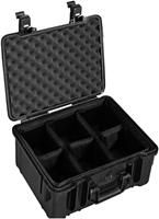 B&W Type 10 International Outdoor Case schwarz,  Kunstfaser, variable Inneneinteilung, 2 Schlösser, Tragegriff, Luftdruckausgleichsventil, 250x180x80mm Innenmaße, inkl. Fachbrett