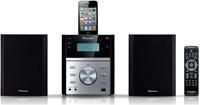 Pioneer X-EM21 schwarz-silber  , 2 Wege-Breitbandlautsprecher (2x10 W), CD, iPod/iPhone-Dock (30polig), USB, AUX-In, Kopfhörer, Tuner, P-BASS